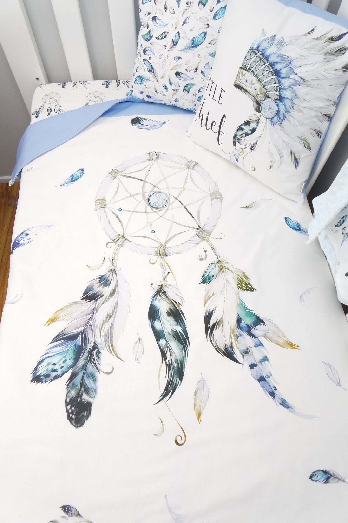Blue Dreamcatcher Cot Quilt