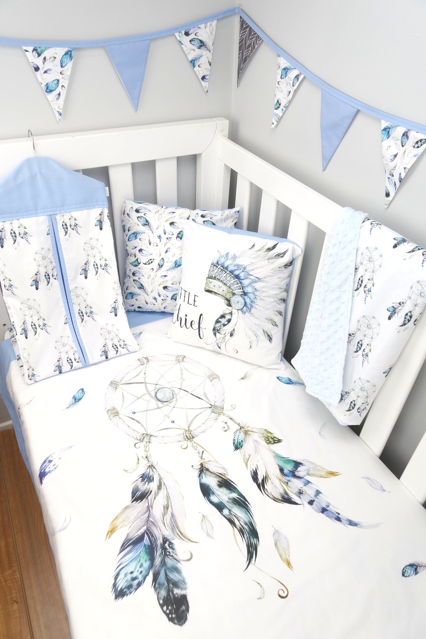 Blue Dreamcatcher Cot Quilt