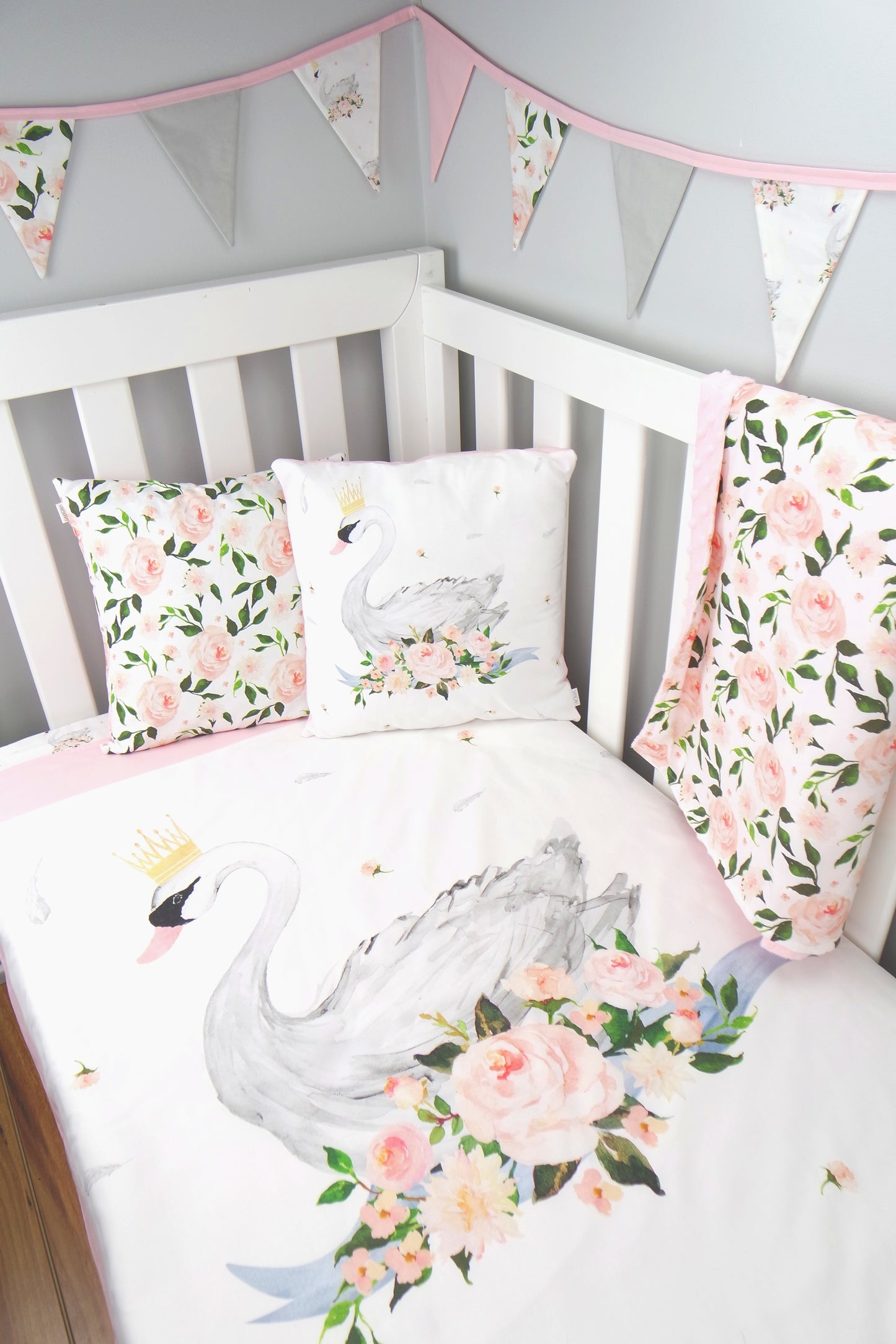 Minky Baby Blanket with Elegant Roses