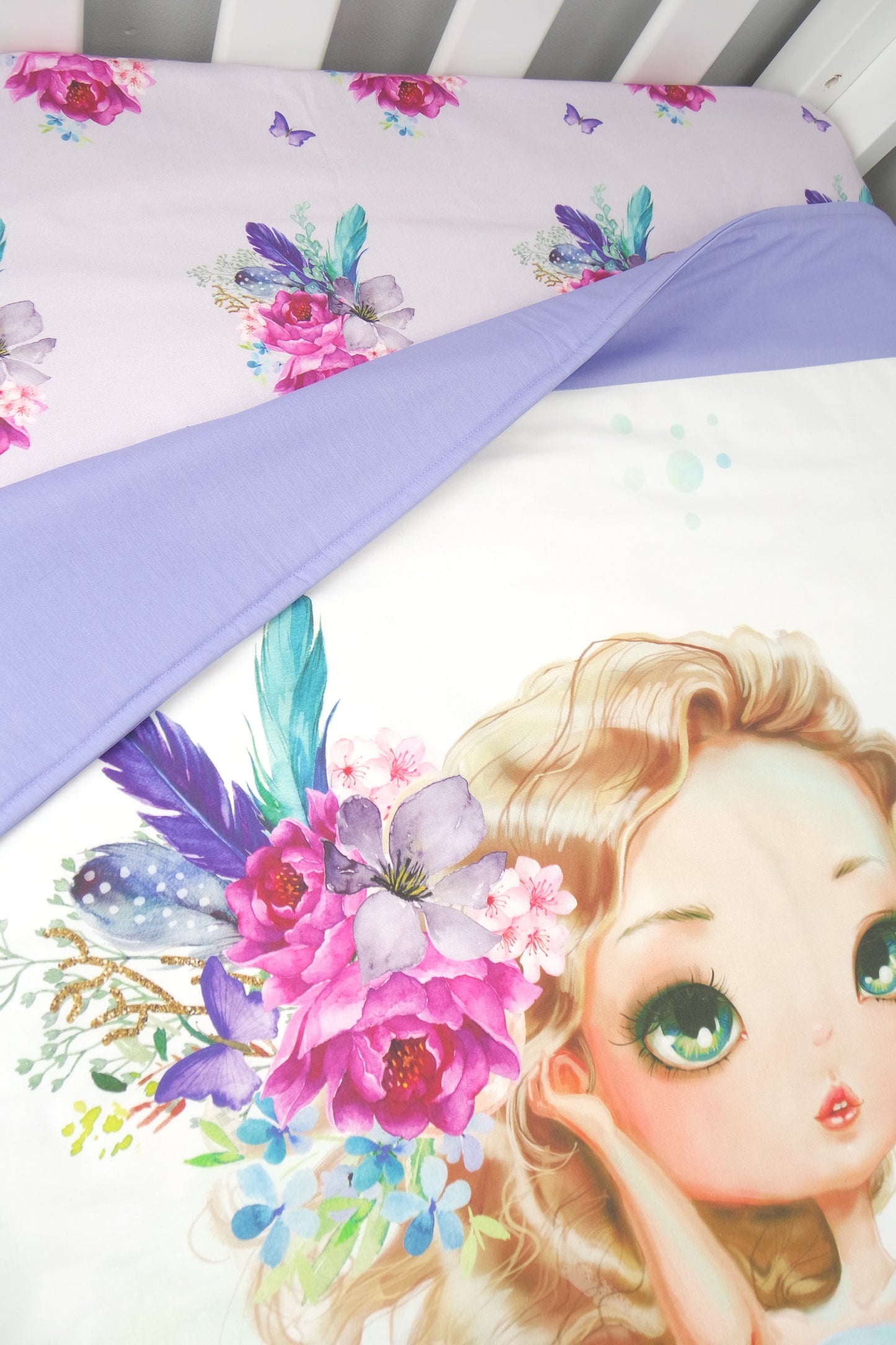 Purple Boho Mermaid Cot Quilt