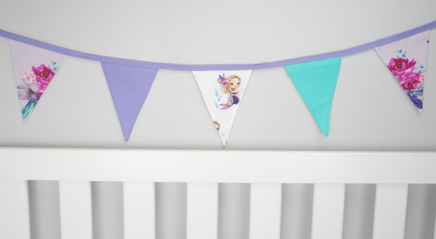 Purple Boho Mermaid Bunting Flags