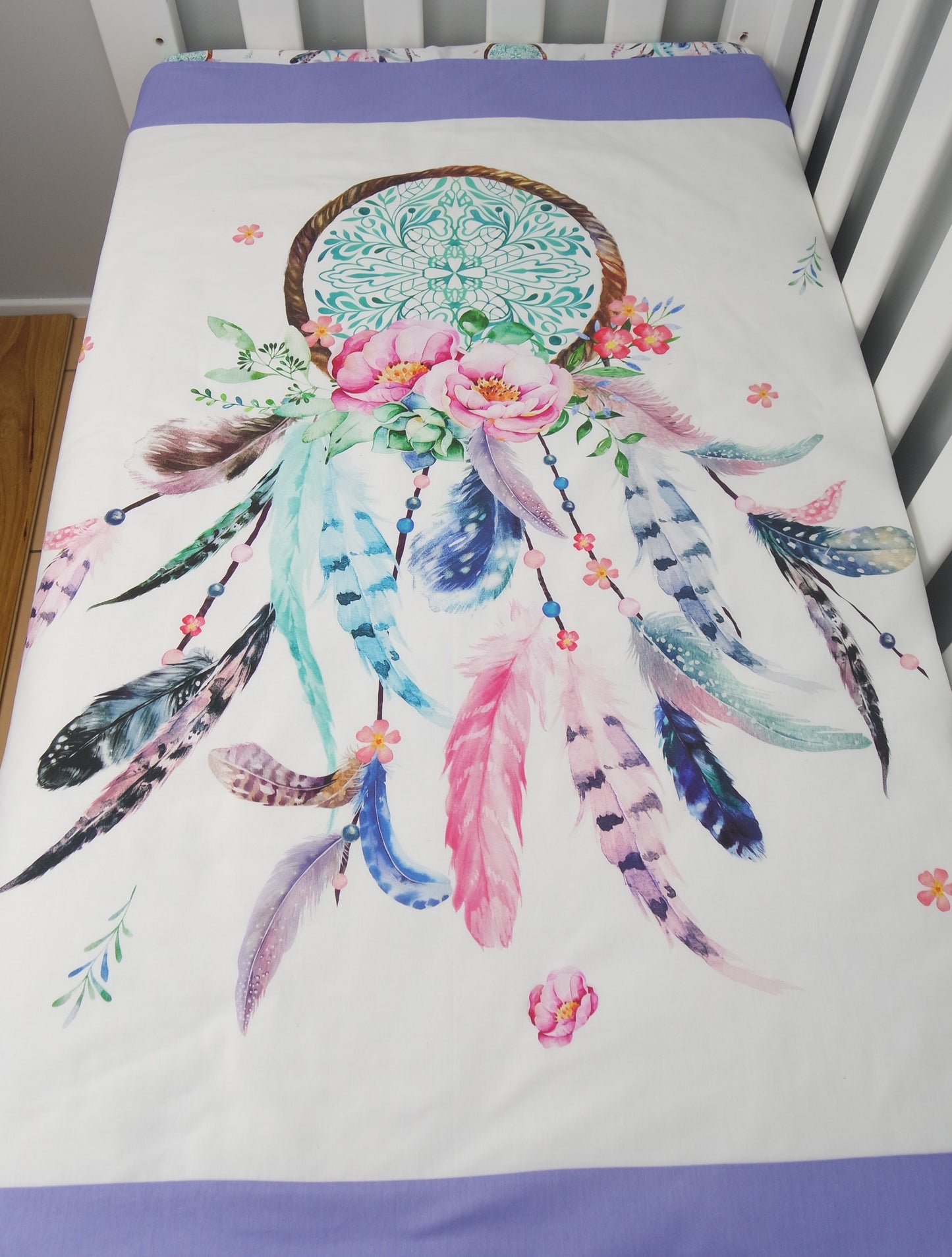 Purple Dreamcatcher Cot Quilt