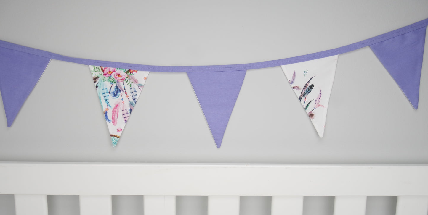 Purple Dreamcatcher Bunting Flags