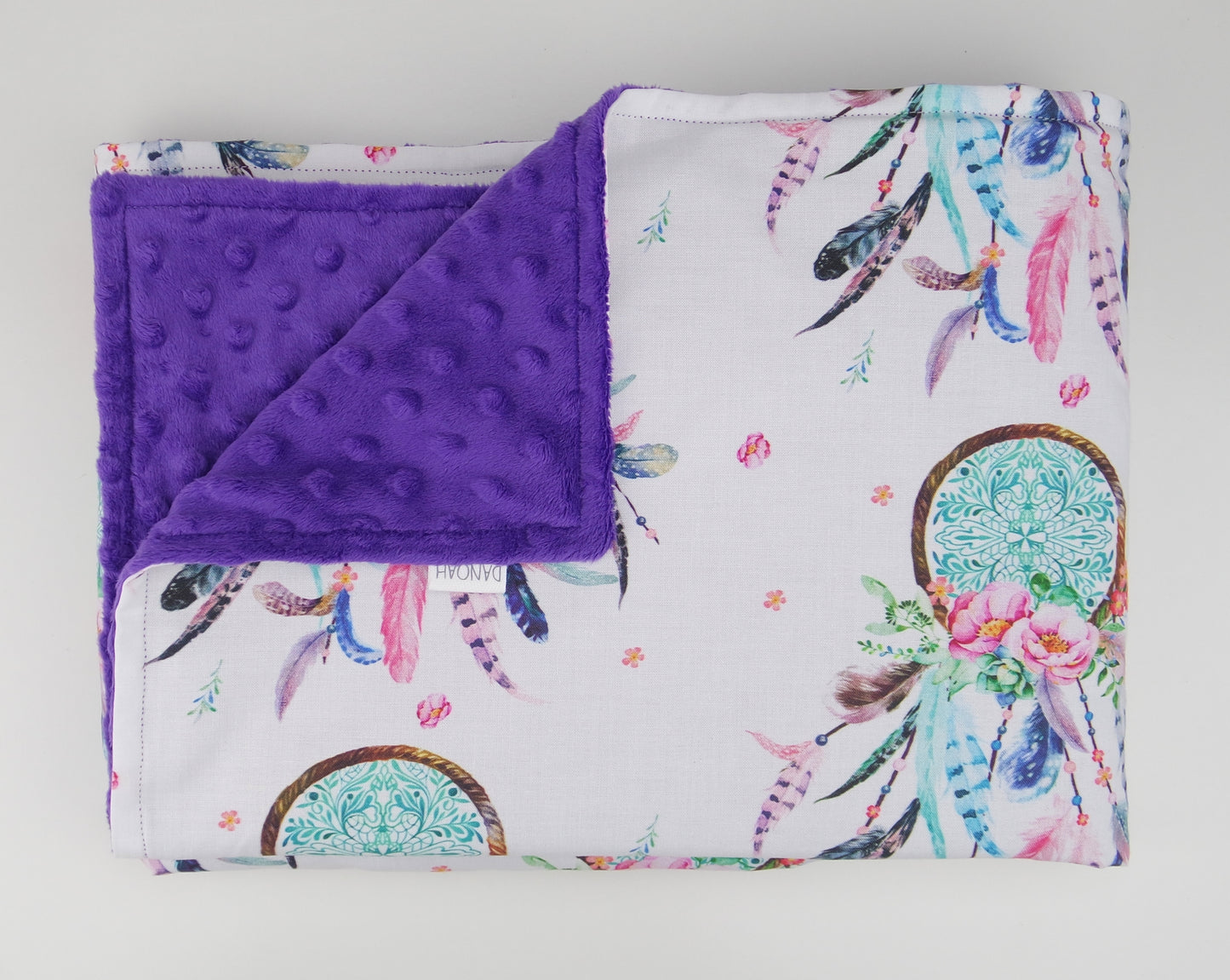 Purple Dreamcatcher Minky Baby Blanket