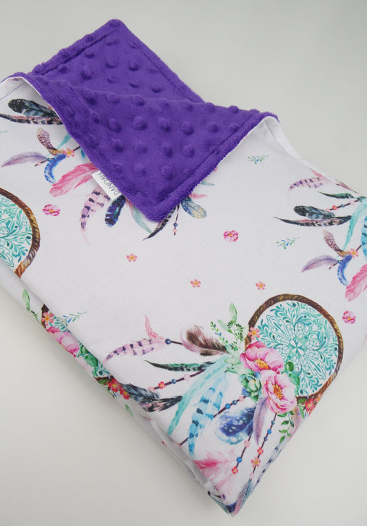 Purple Dreamcatcher Minky Baby Blanket
