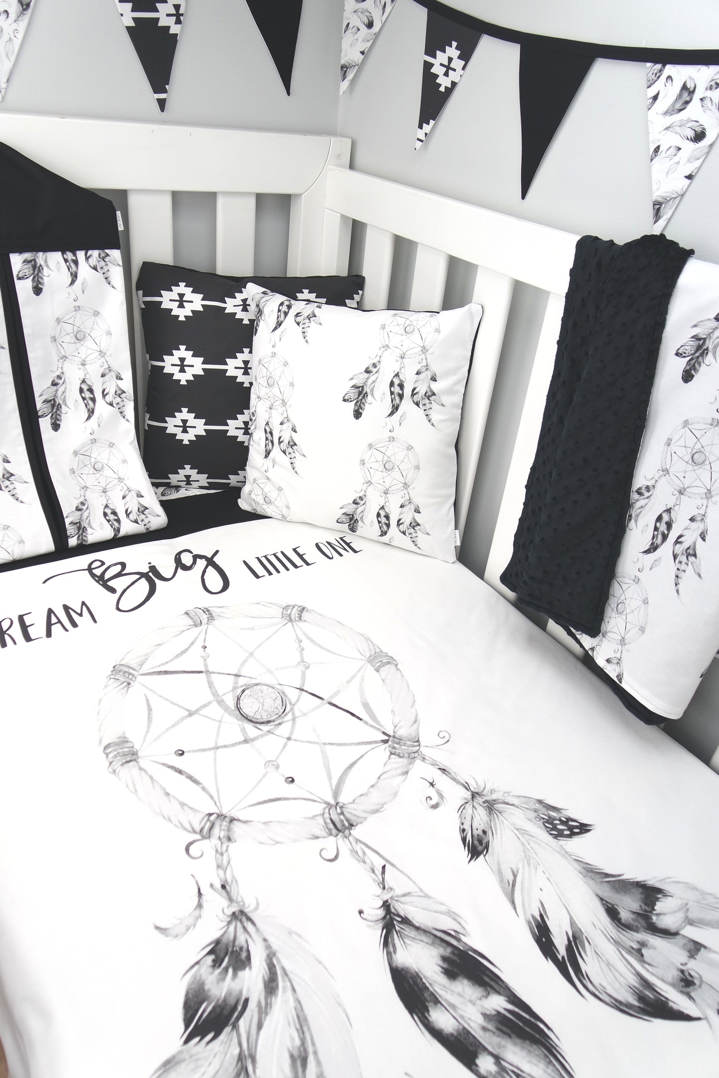Black Dreamcatcher Cushion Cover