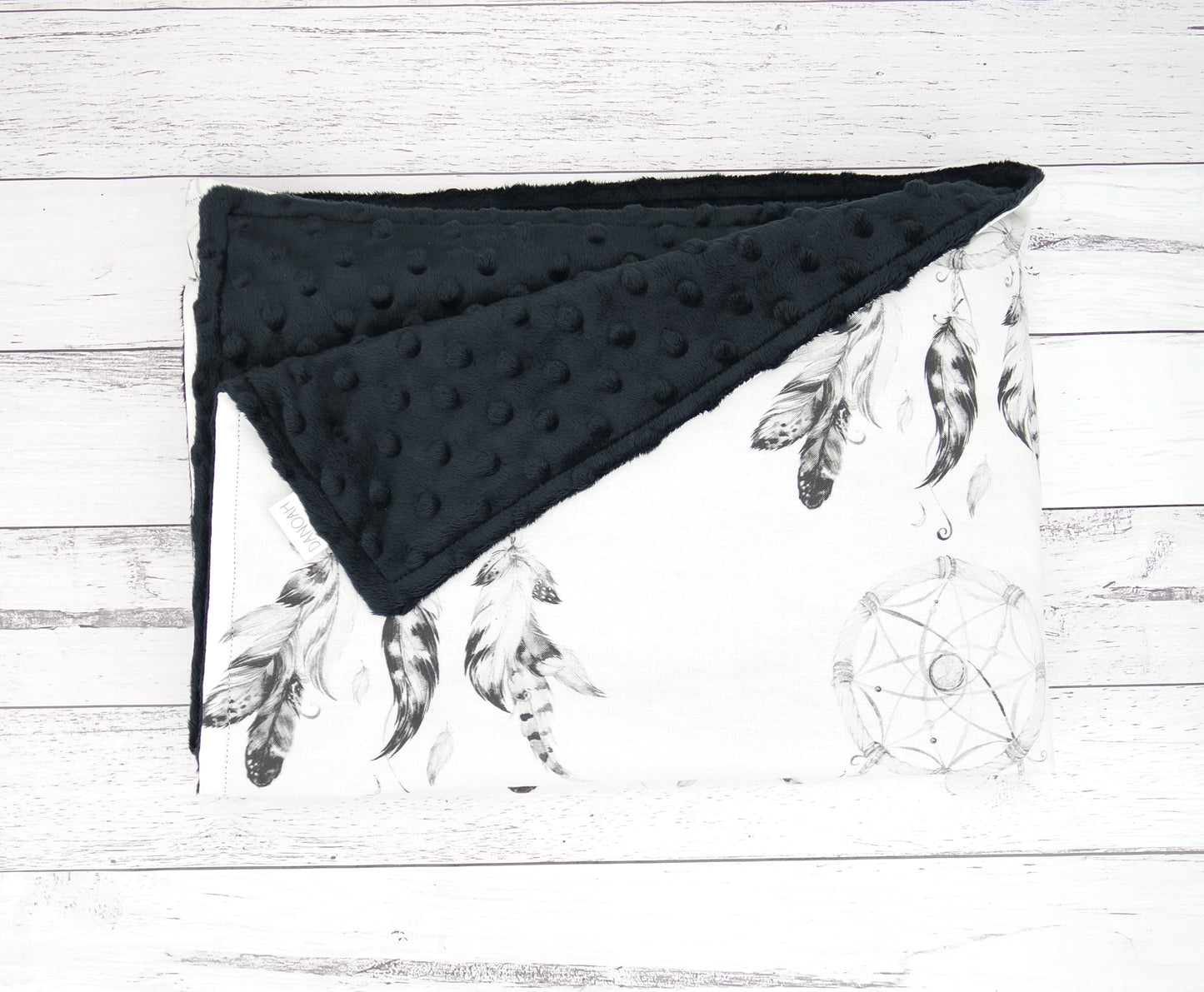 Black Dreamcatcher Minky Baby Blanket