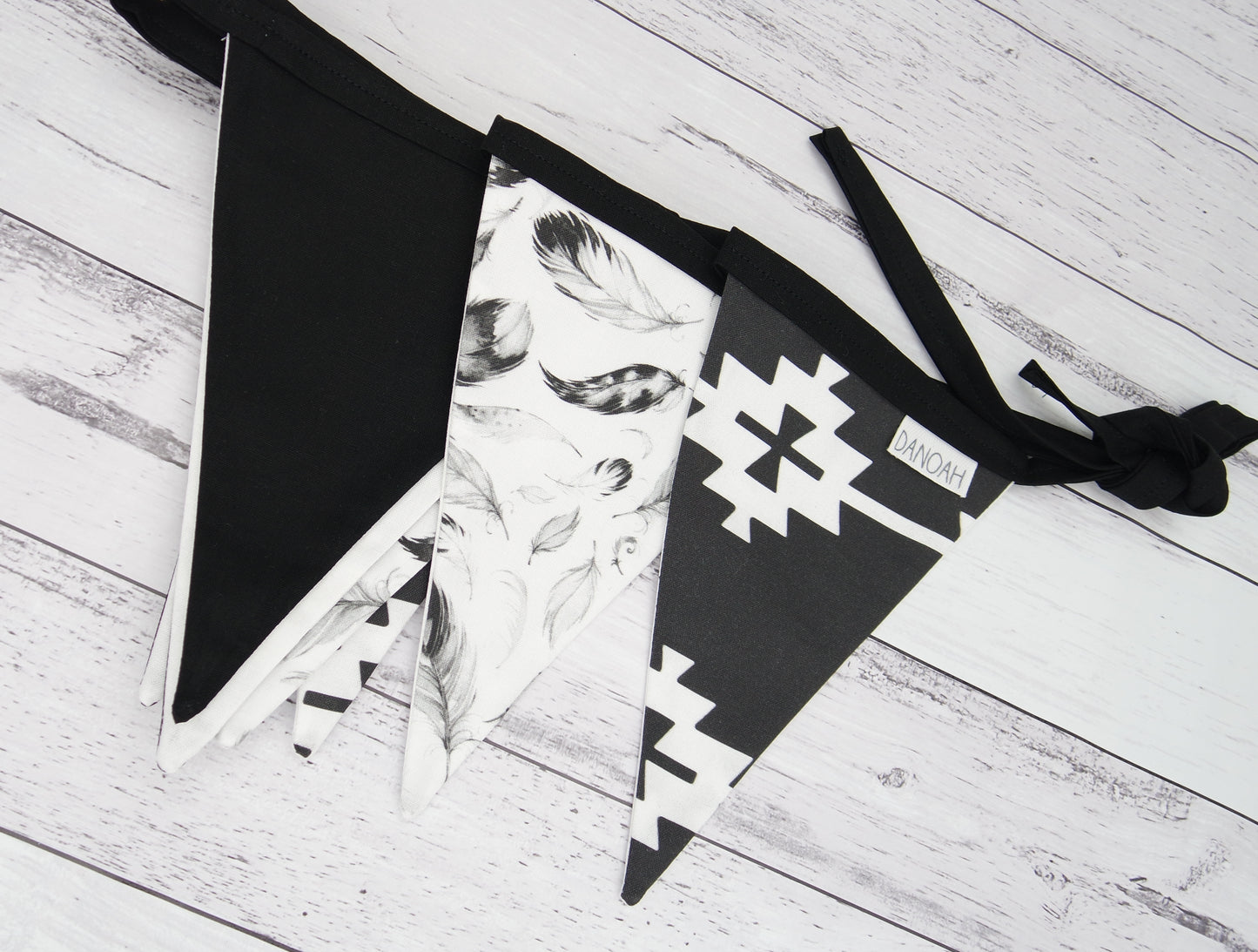 Black Boho Bunting Flags