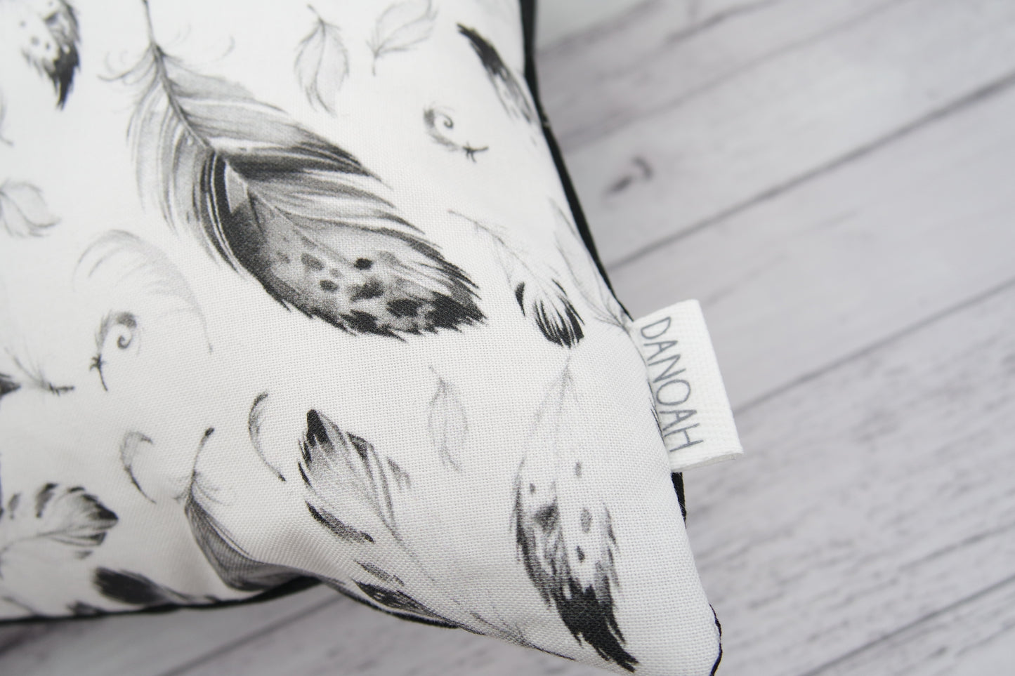 Black Feather Cushion Cover