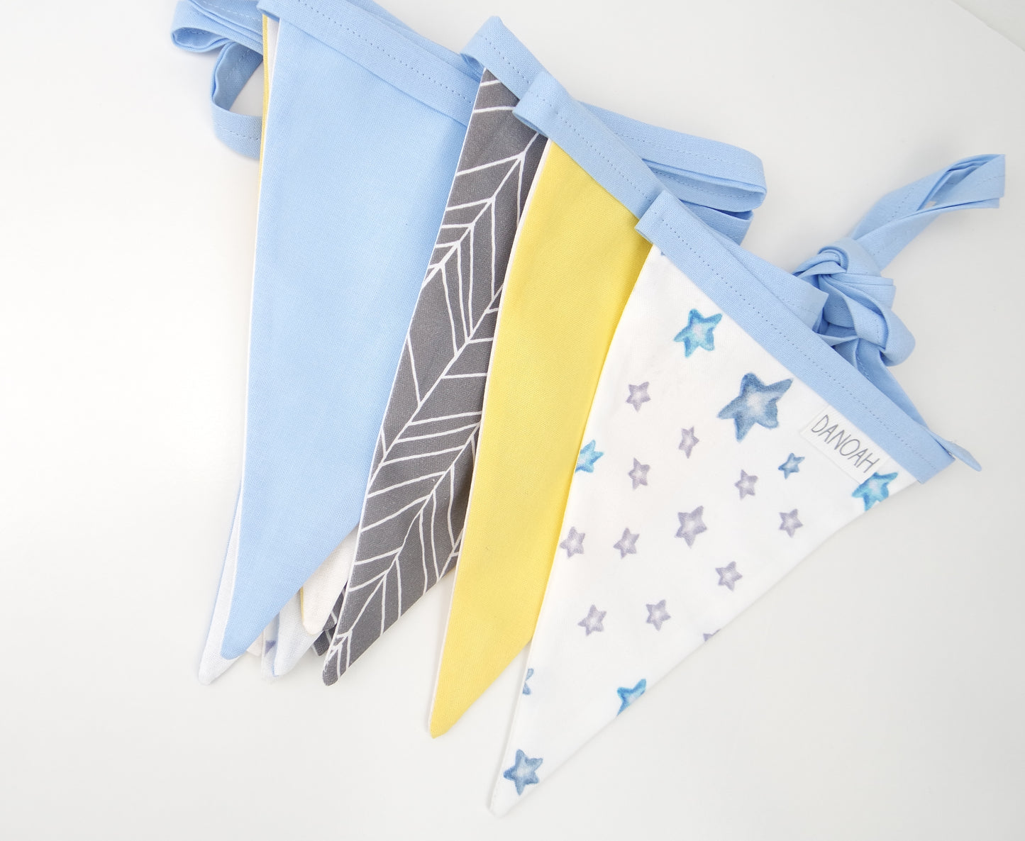 Grey, Yellow & Blue Stars Bunting Flags
