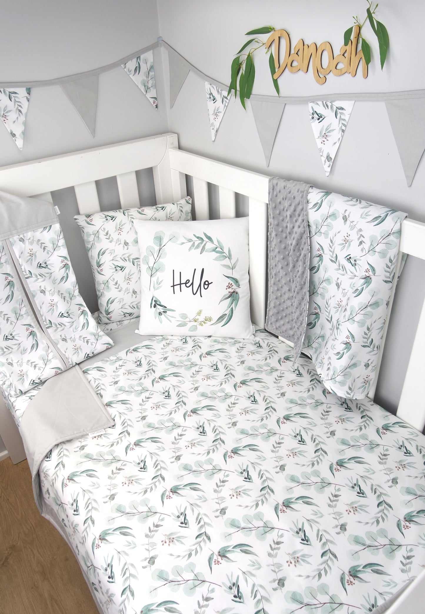 Eucalyptus Minky Baby Blanket (GREY)