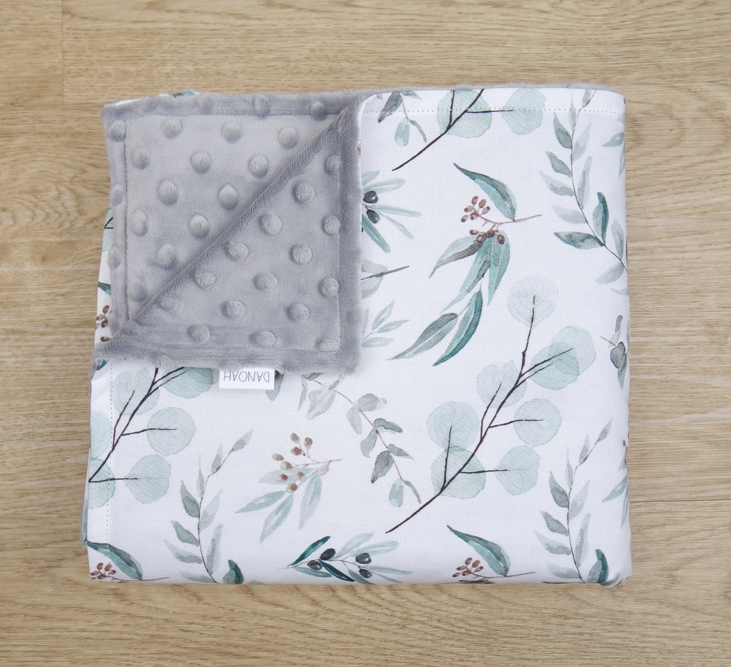 Eucalyptus Minky Baby Blanket (GREY)
