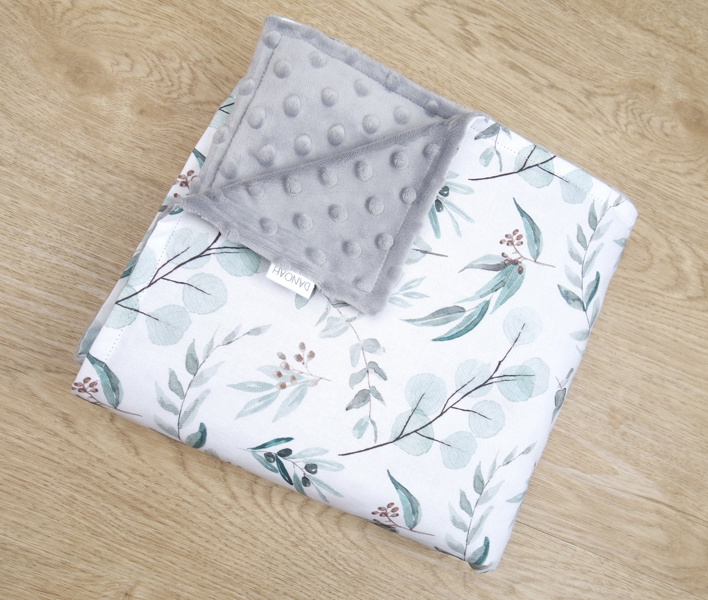 Eucalyptus Minky Baby Blanket (GREY)