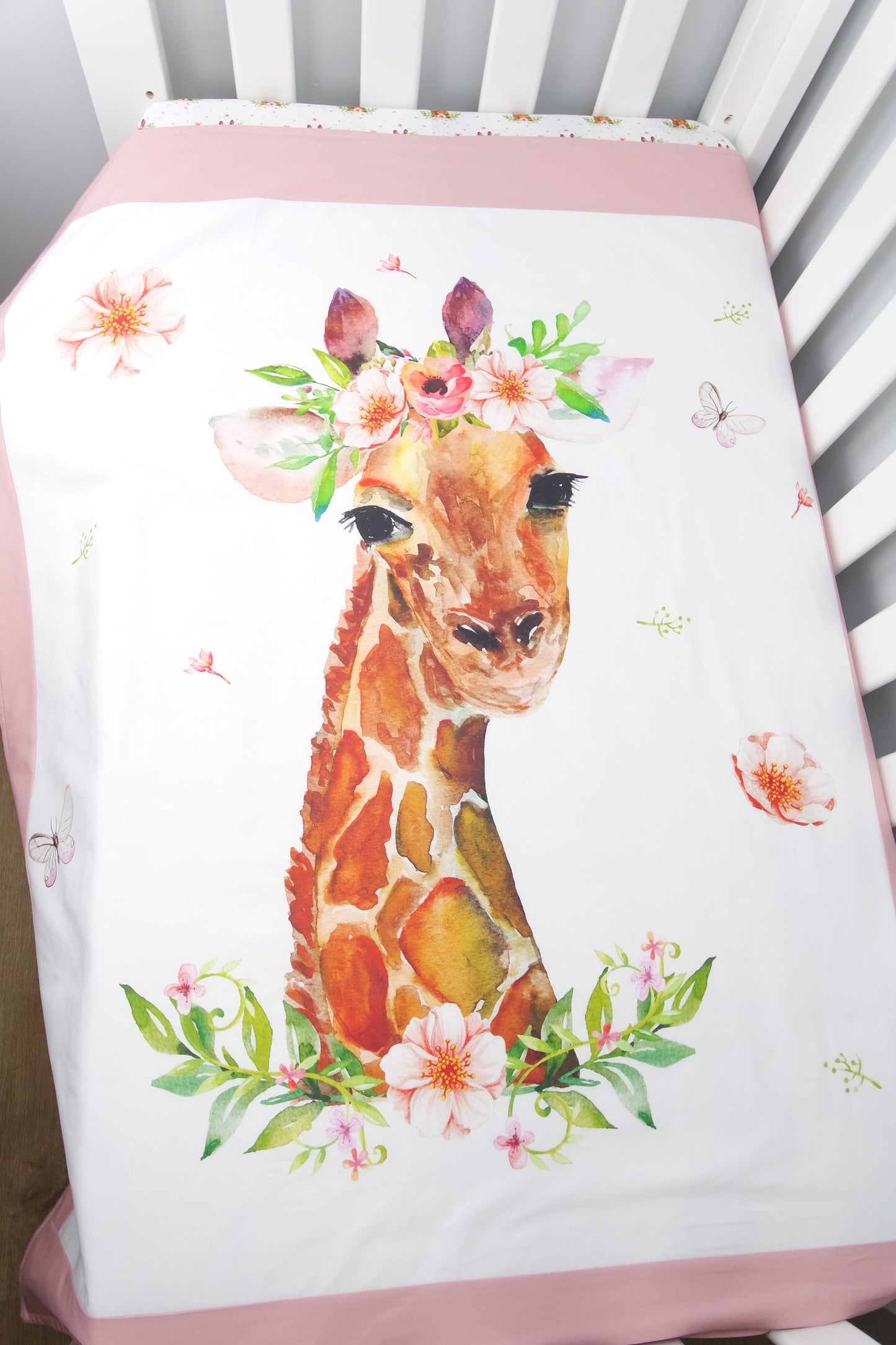 Girl Giraffe Cot Quilt