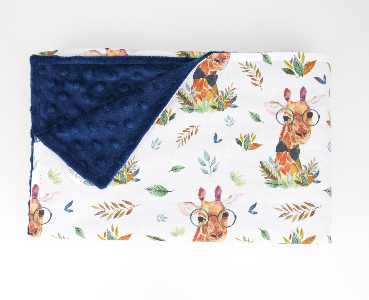 Boy Giraffe Minky Baby Blanket