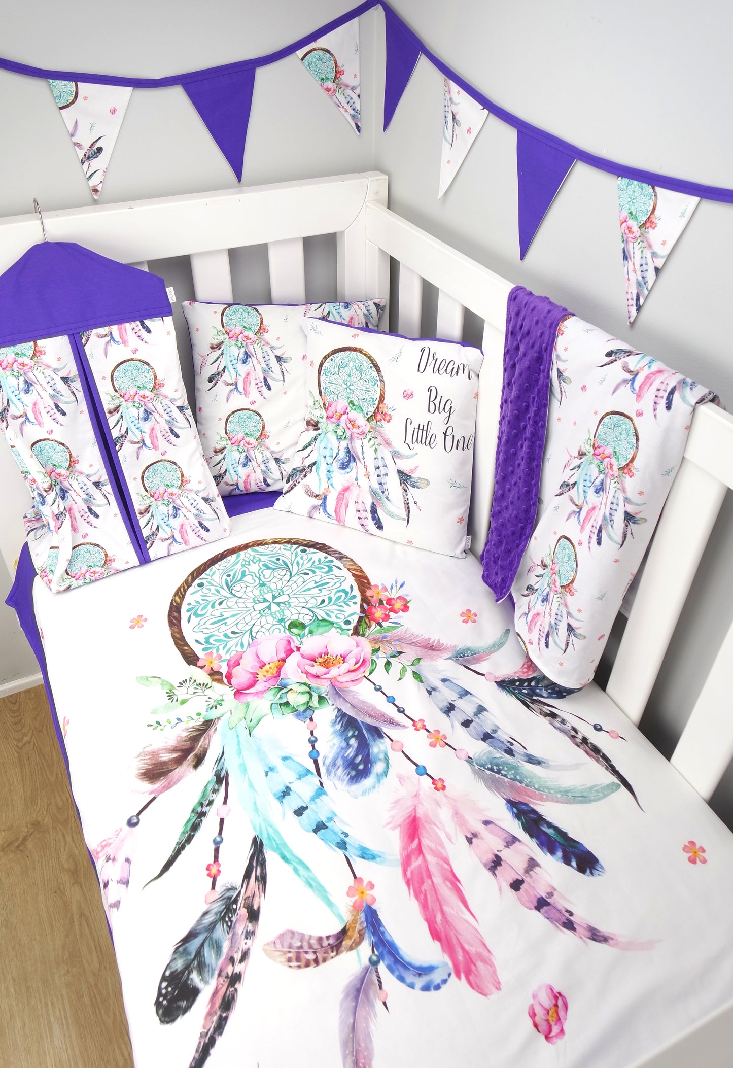 Purple Dreamcatcher Minky Baby Blanket