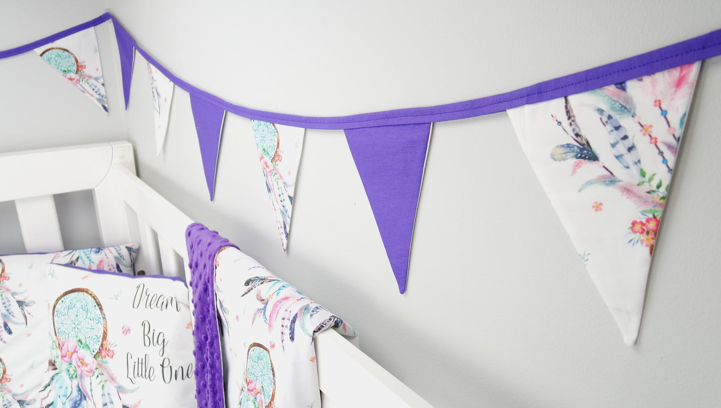 Bright Purple Dreamcatcher Bunting Flags