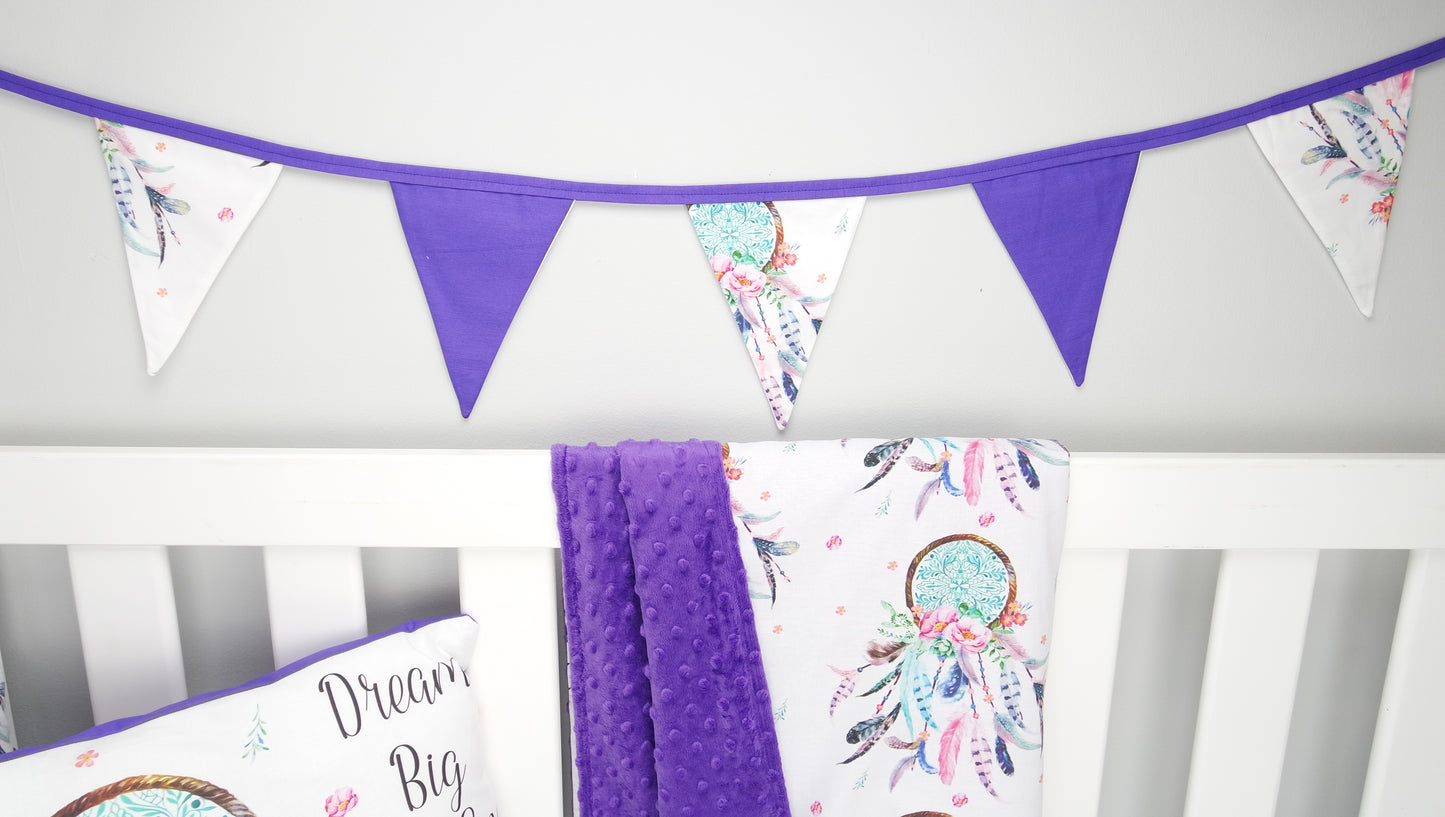 Bright Purple Dreamcatcher Bunting Flags