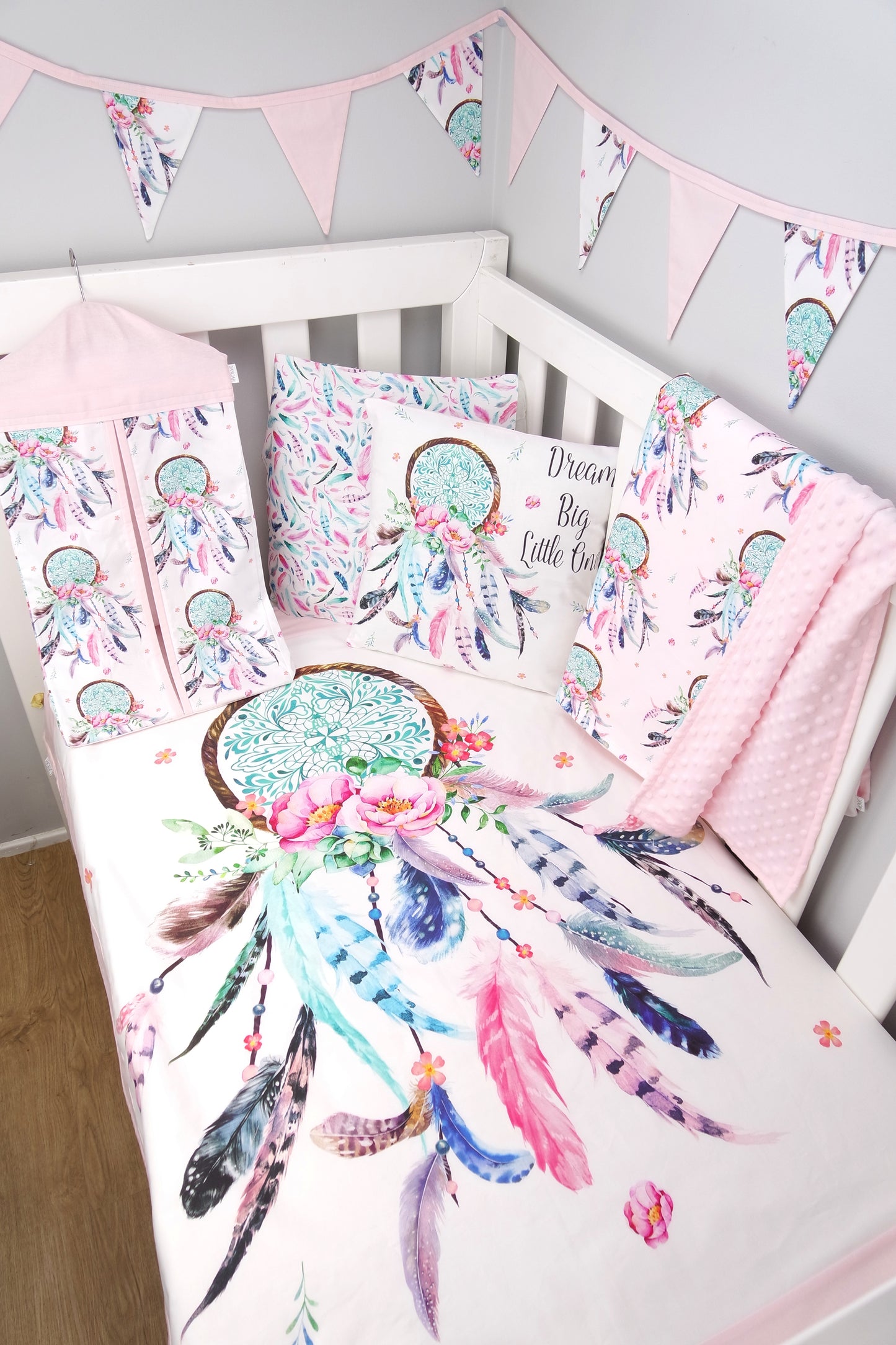 Pink Dreamcatcher Cot Quilt