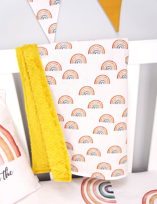Earthy Rainbow Minky Baby Blanket