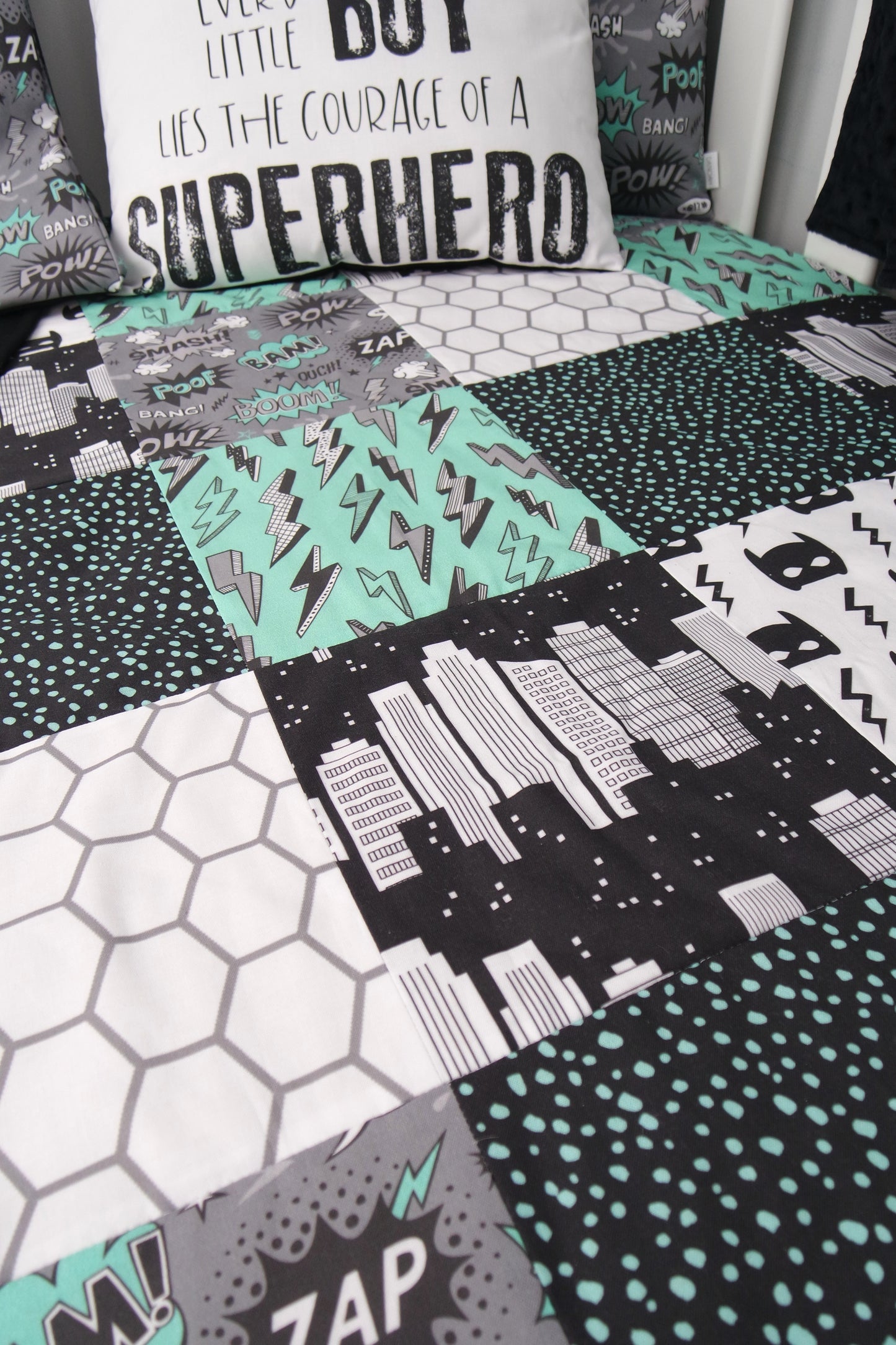 Little Superhero Patchwork Quilt