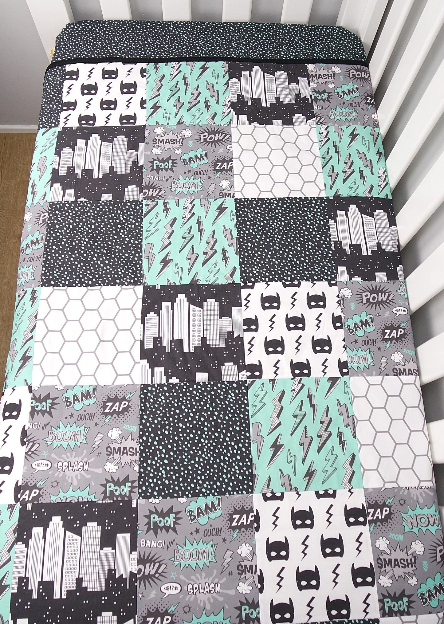 Little Superhero Patchwork Quilt