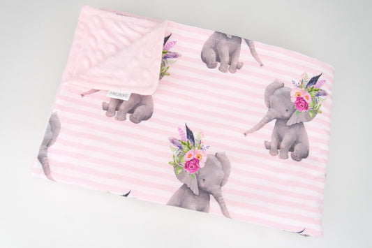 Fierce Elephant Minky Baby Blanket
