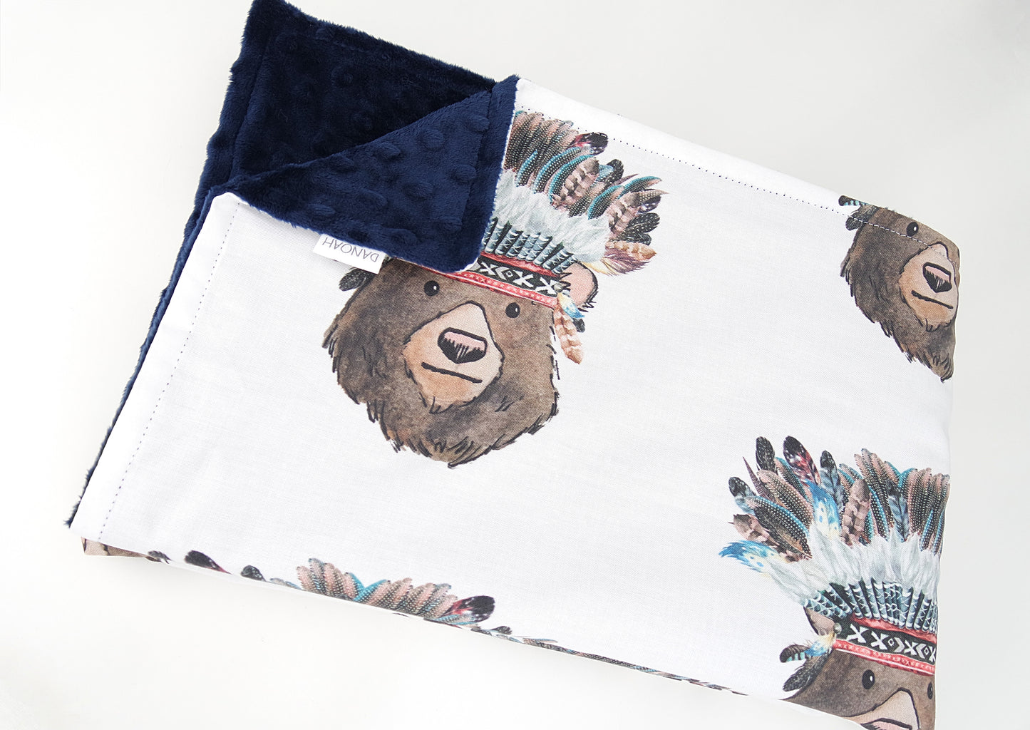 Tribal Bear Minky Baby Blanket