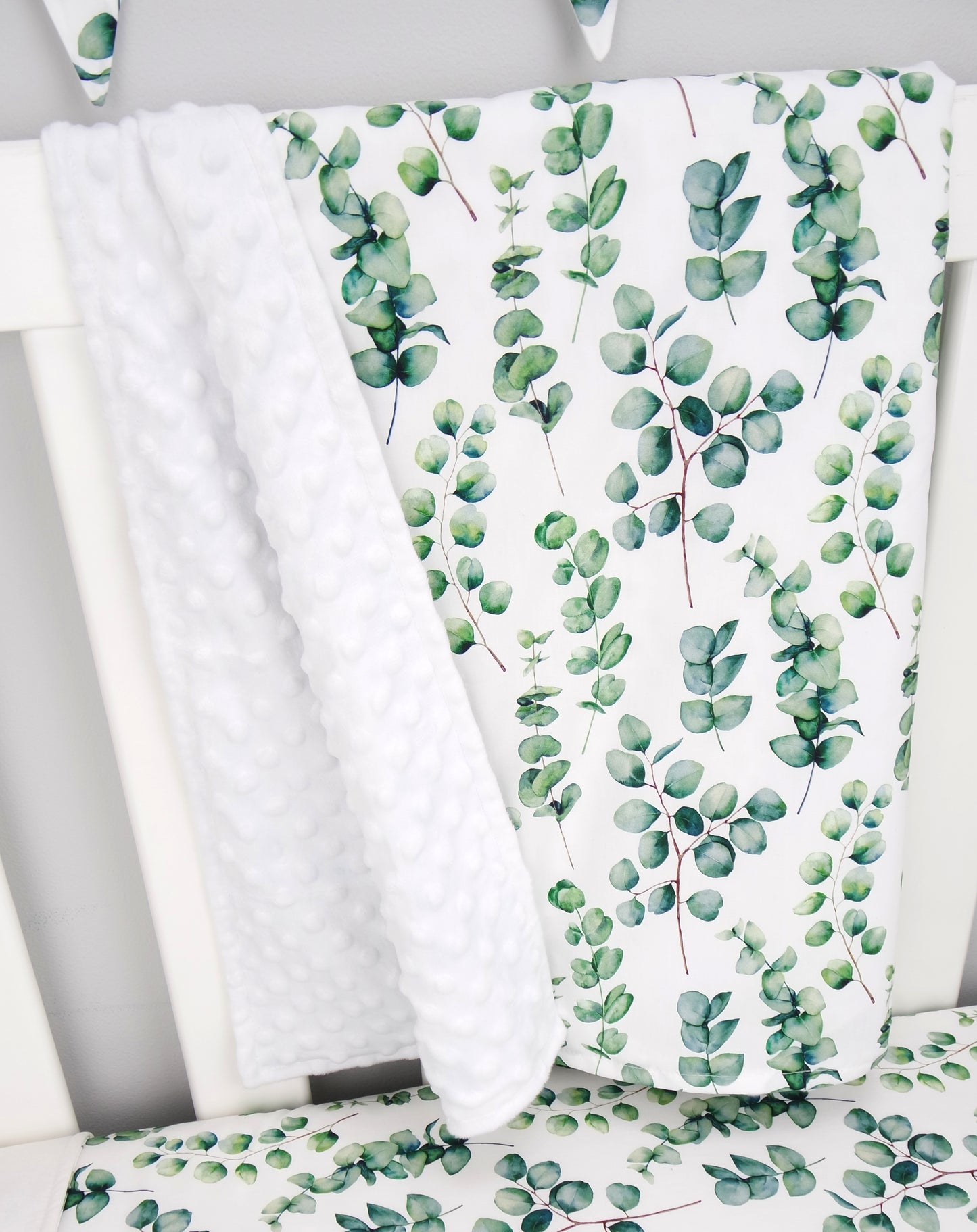 Australian Silver Gum Leaf Minky Baby Blanket