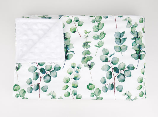 Australian Silver Gum Leaf Minky Baby Blanket