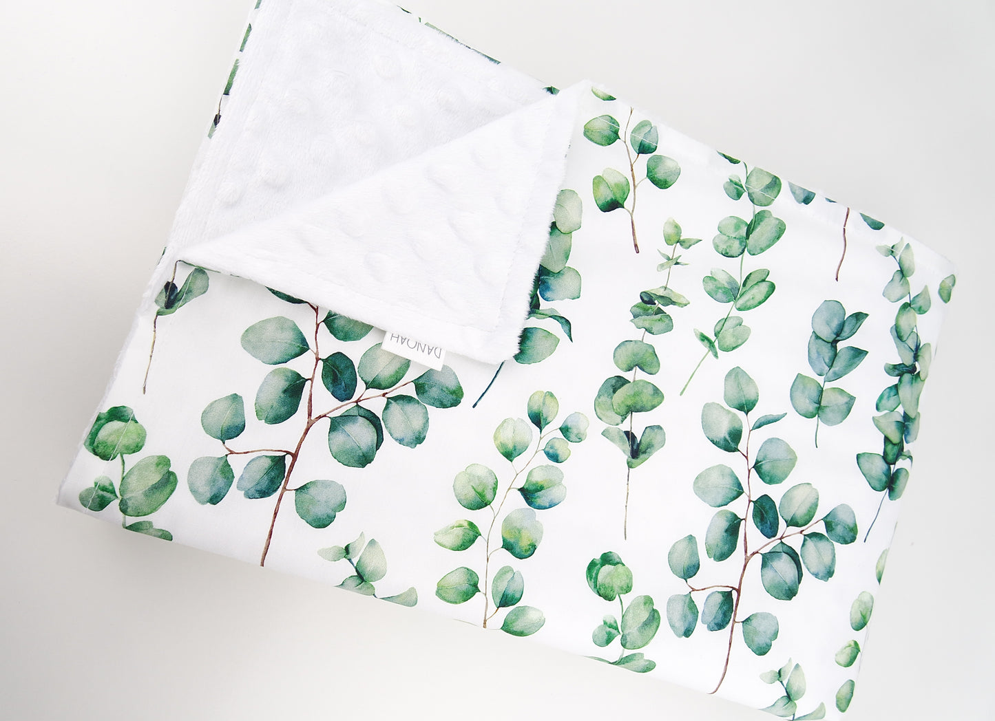 Australian Silver Gum Leaf Minky Baby Blanket