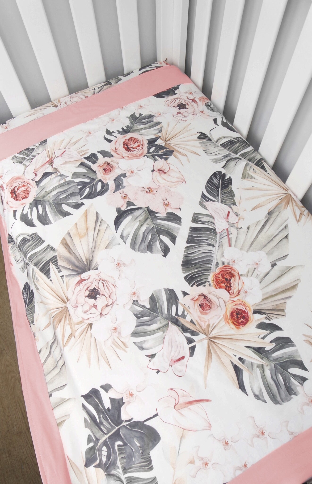 Tropical Floral Cot Quilt