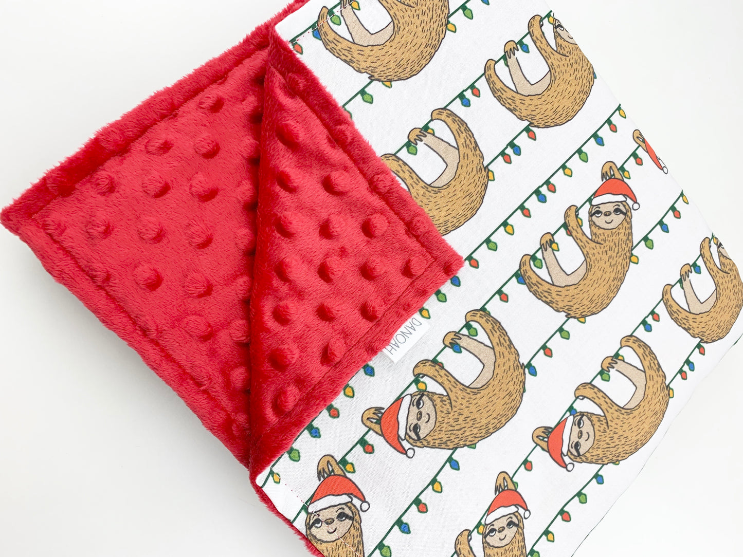 Hanging Sloth Minky Baby Blanket