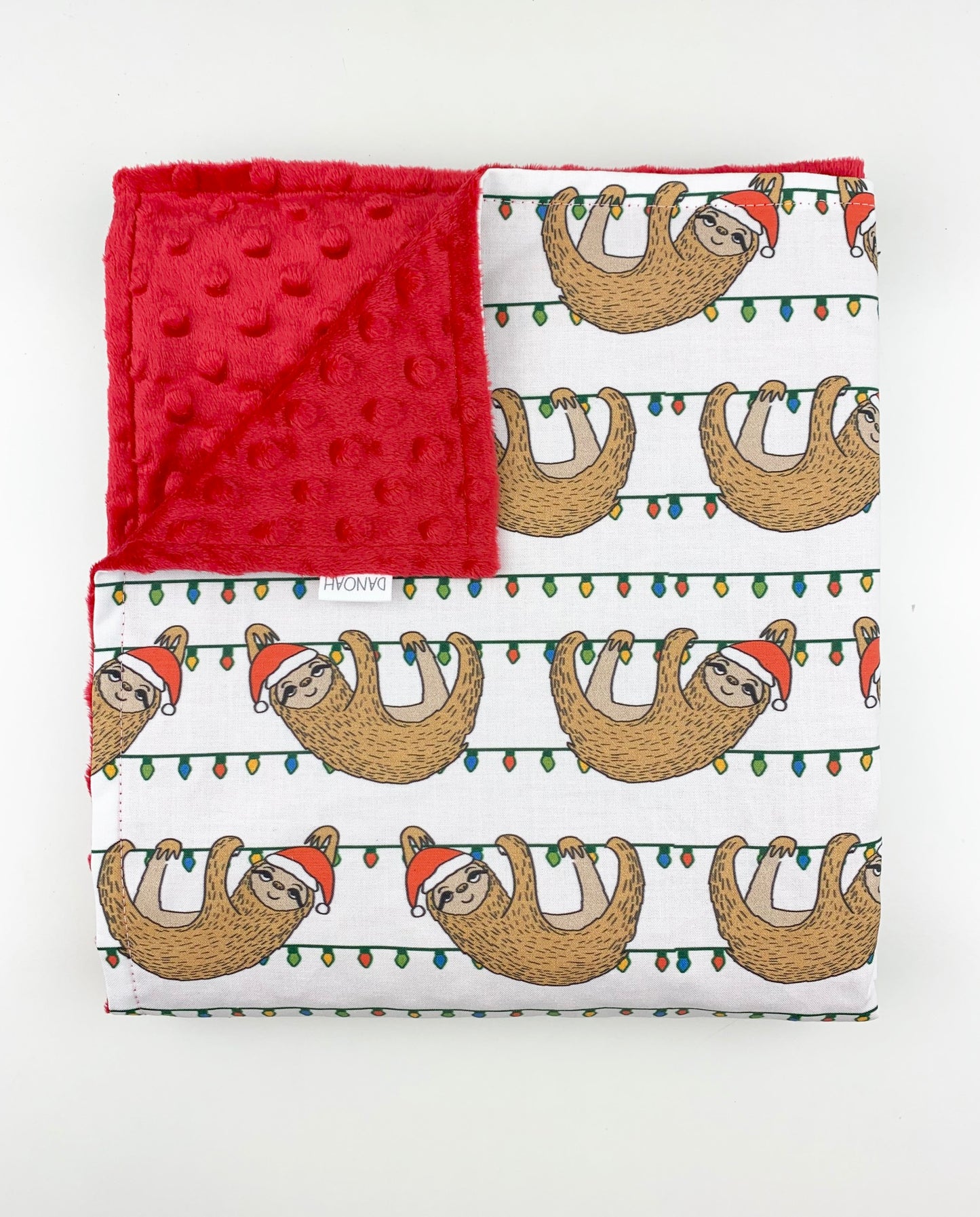Hanging Sloth Minky Baby Blanket