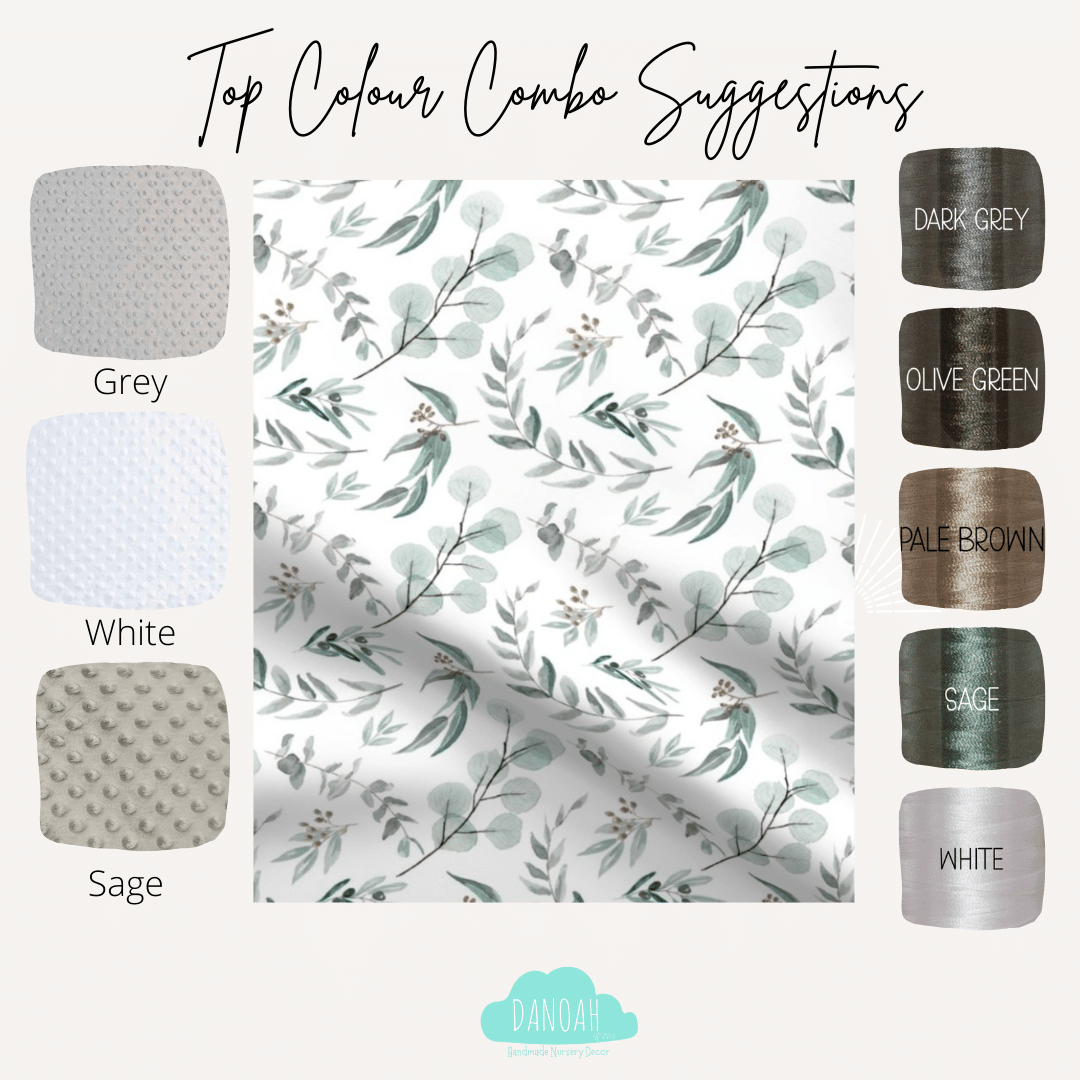 Personalised Deluxe Minky Dot Blanket - "Australian Eucalyptus"