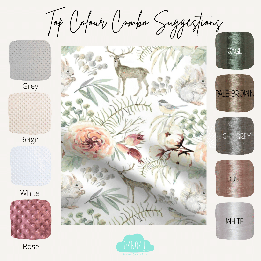 Personalised Deluxe Minky Dot Blanket - "Forest Woodland Animals"