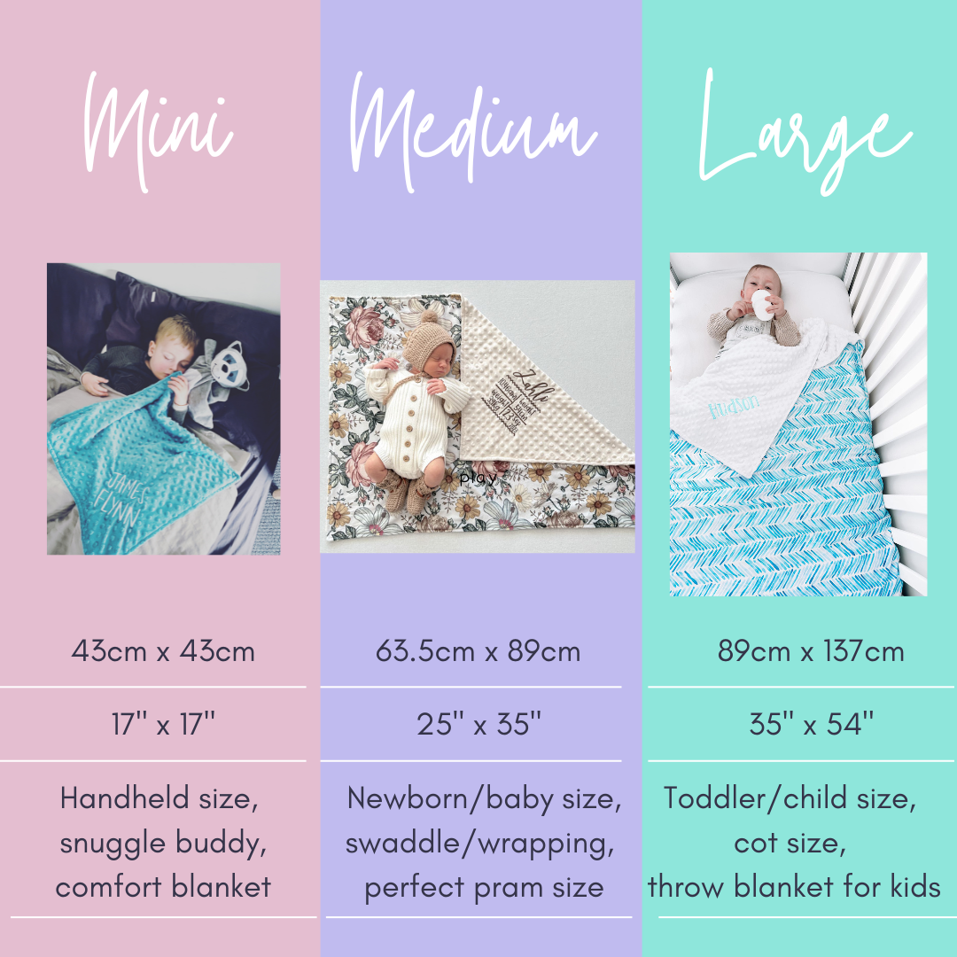 Personalised Deluxe Minky Dot Blanket - "Neutral Floral"