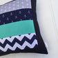 Navy Blue & Teal Anchors Cushion Cover