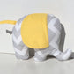 Plush Elephant Toy in Grey and Yellow