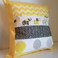 Yellow & Grey Elephant Patchwork Cushion Cover