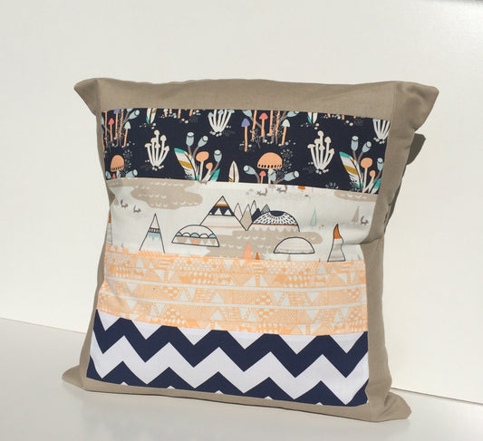Indian Teepee Patchwork Cushion Cover