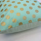 Aqua & Gold Dot Cushion Cover