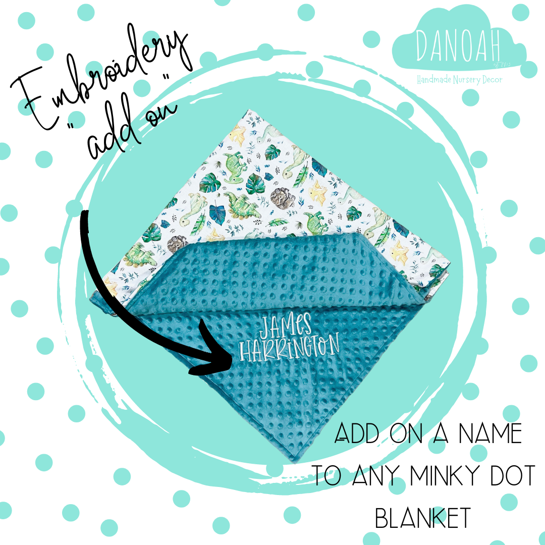 Personalisation "Add On" for Minky Dot Blankets