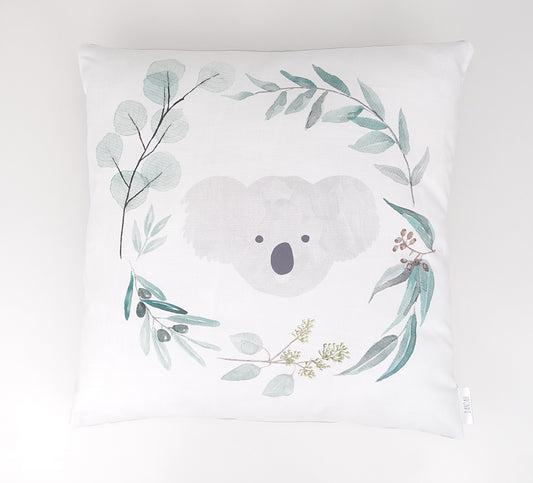 Australian Koala Wreath Cushion Cover (Sage Green)