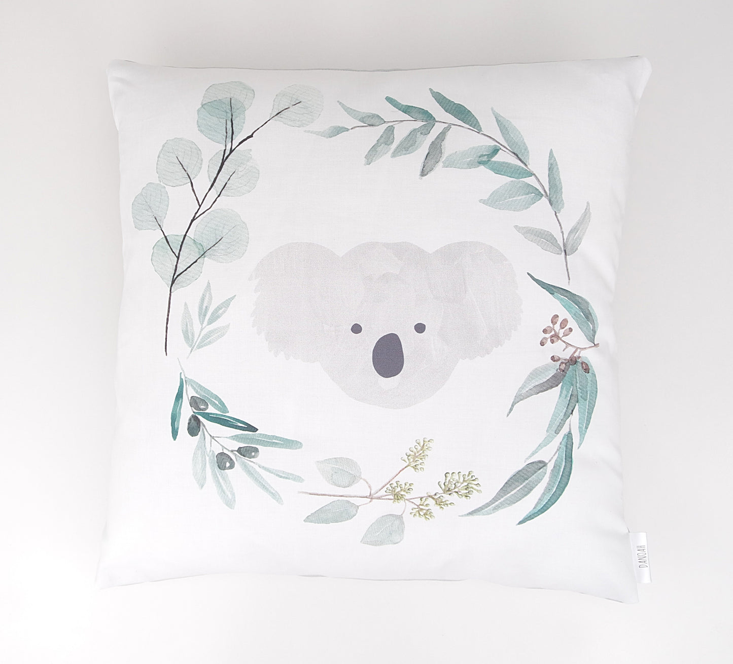 Australian Koala Wreath Cushion Cover (Grey)