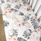 100% Cotton Cot/Bassinet Fitted Sheet or Change Table Cover - Tropical Floral