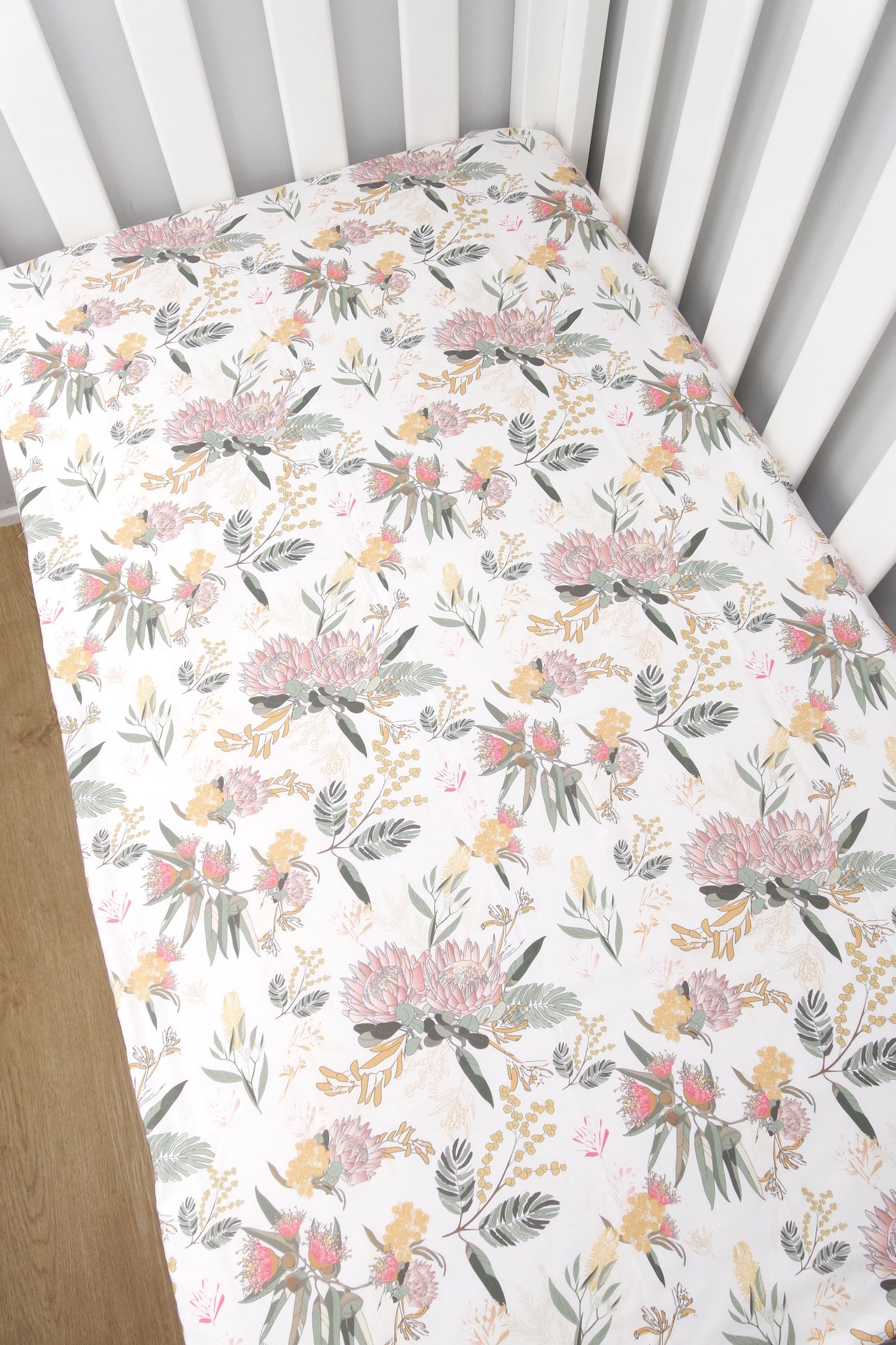 Fitted Cot Sheet ADD-ON to the Australian Wildflower Collection