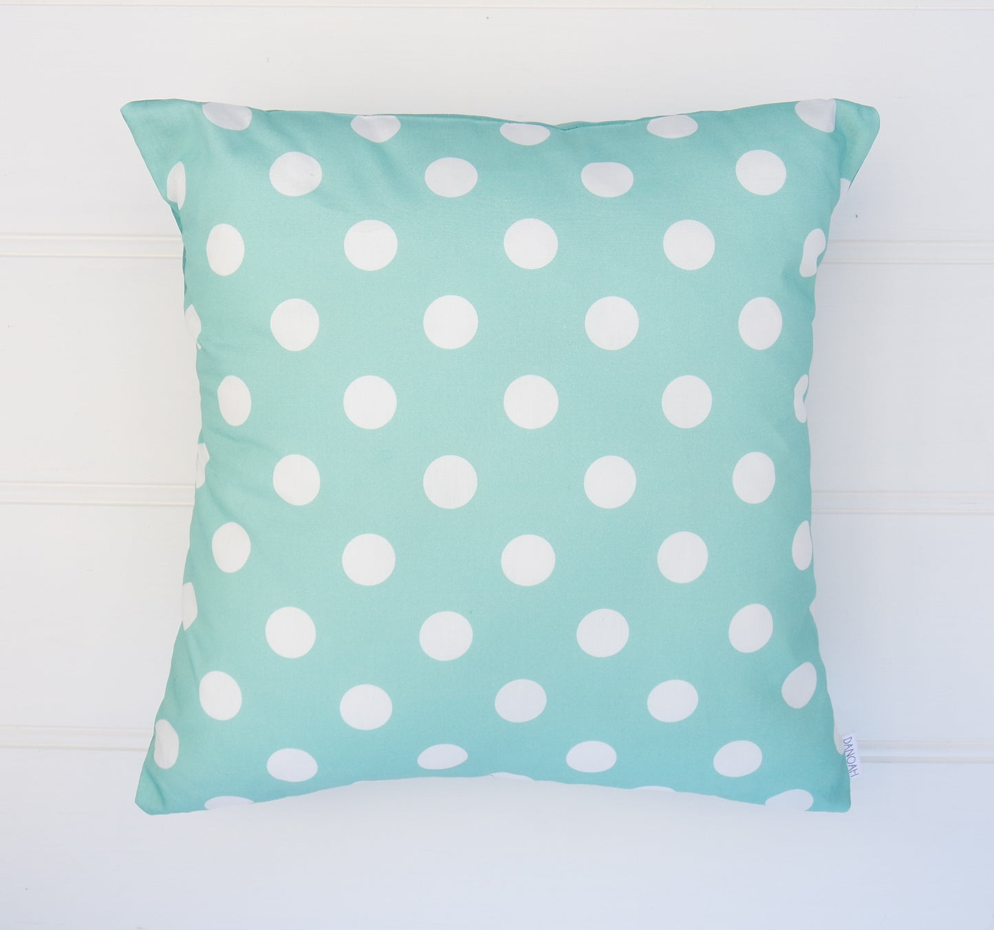 Aqua Polka Dot Cushion Cover