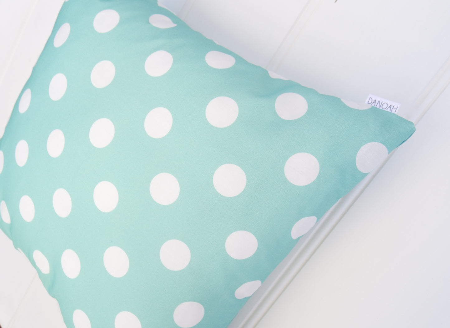 Aqua Polka Dot Cushion Cover