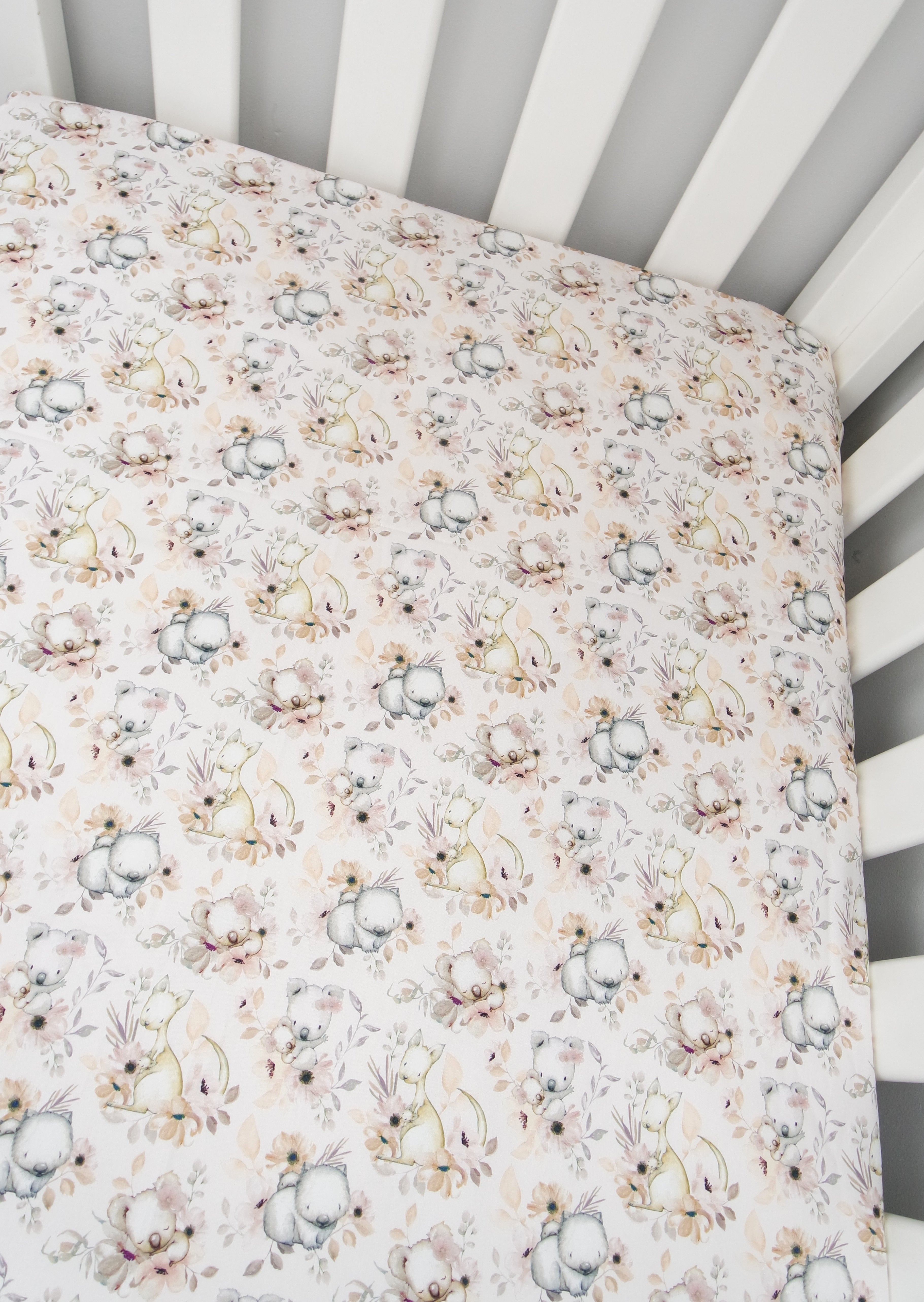 Fitted Cot Sheet ADD ON to the Floral Australian Animal Collection Danoah